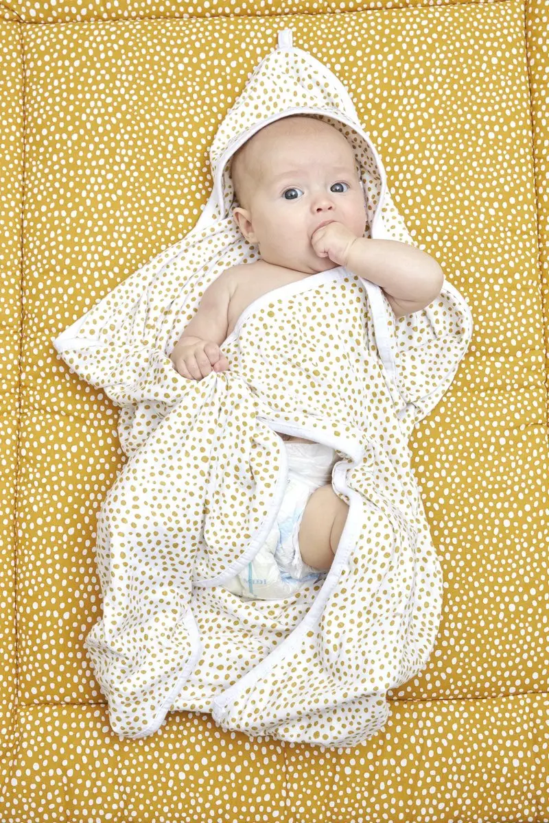 Meyco Baby Cheetah Badcape - 2 Stuks - Honey Gold 80x80cm