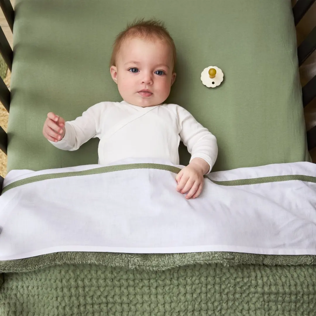 Meyco Baby Bies Wieg Laken 75x100cm - 0.3 TOG - Olive Green - afbeelding 6 van 6