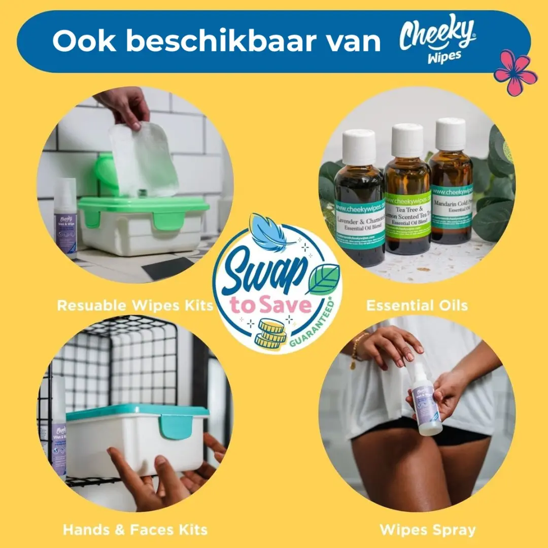 Cheeky Wipes Wasbare Billendoekjes Bamboe Regenboog - 25 Stuks