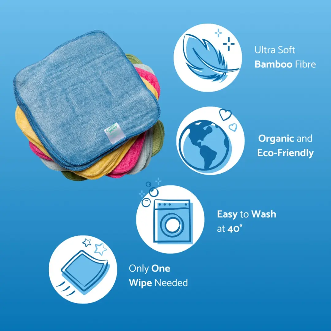 Cheeky Wipes Wasbare Billendoekjes Bamboe Regenboog - 25 Stuks