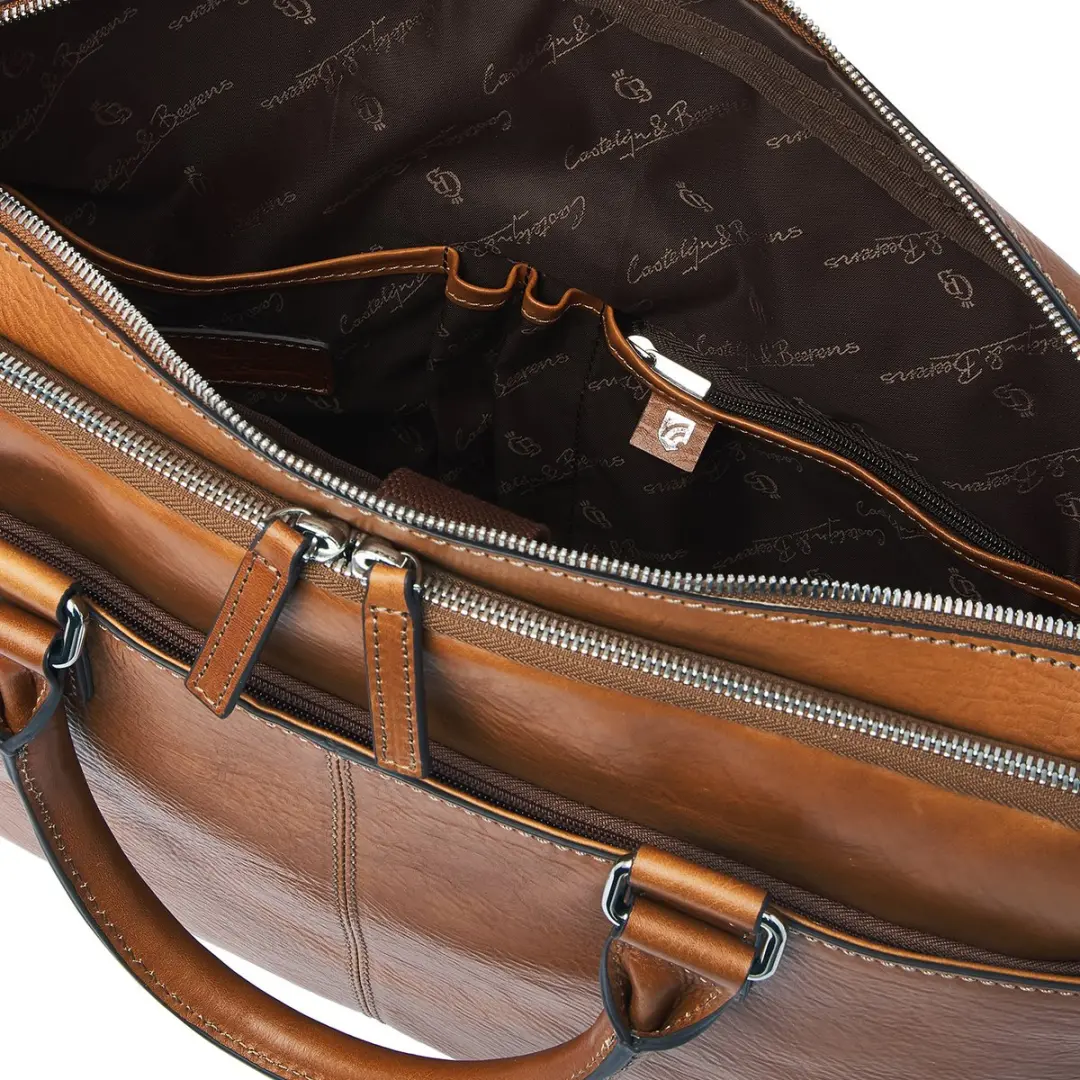 Castelijn & Beerens Heritage Rick Laptoptas 15,6" RFID - Lichtbruin