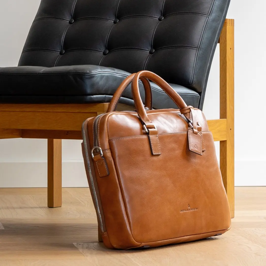 Castelijn & Beerens Heritage Rick Laptoptas 15,6" RFID - Lichtbruin