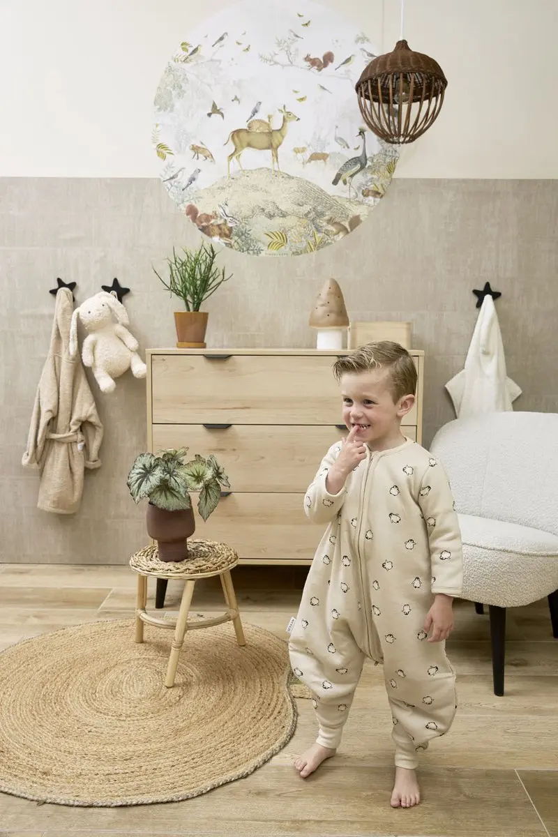 Meyco Baby Penguin Slaapoverall - 104cm - Soft Sand