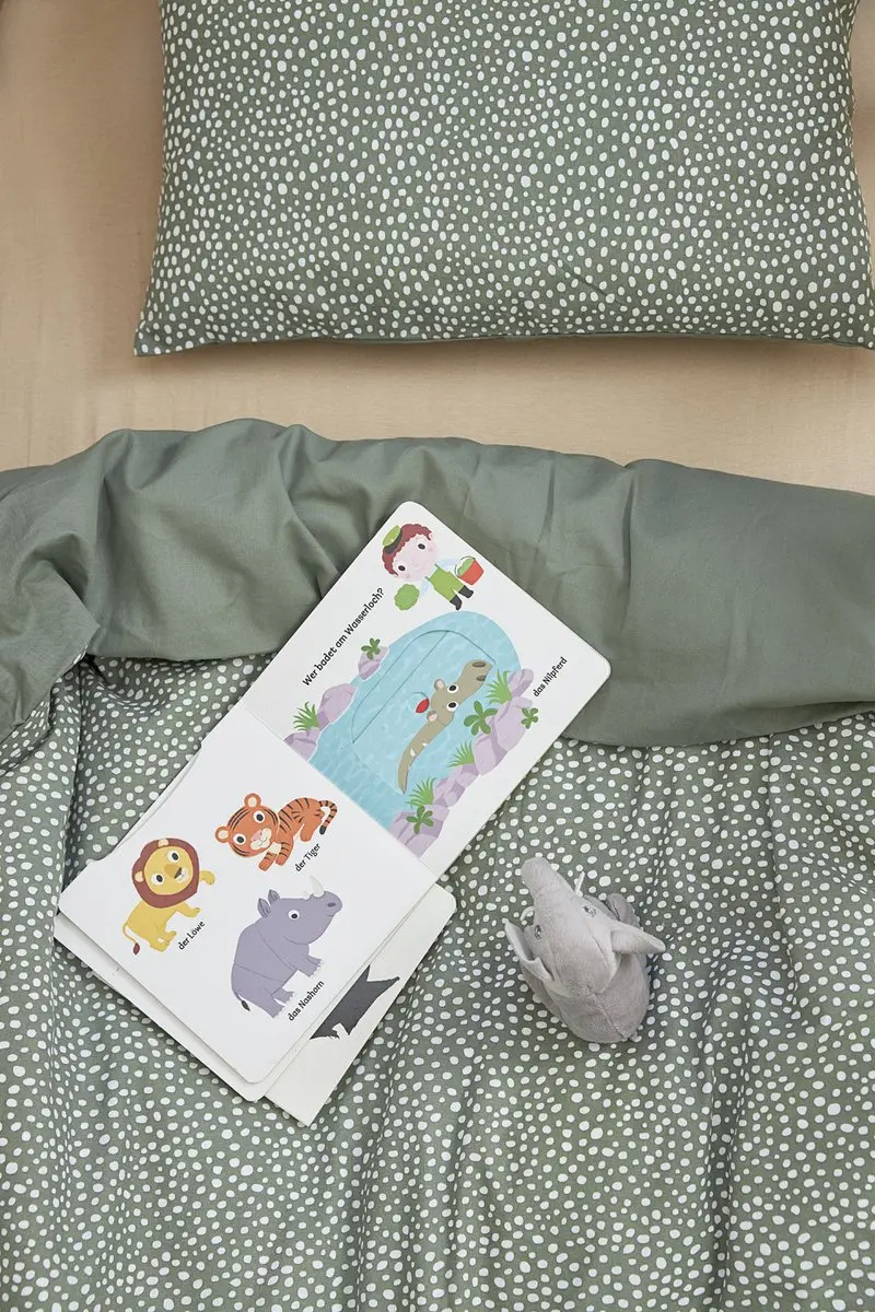 Meyco Baby Cheetah/Uni Dekbedovertrek Ledikant 100x135cm - Forest Green