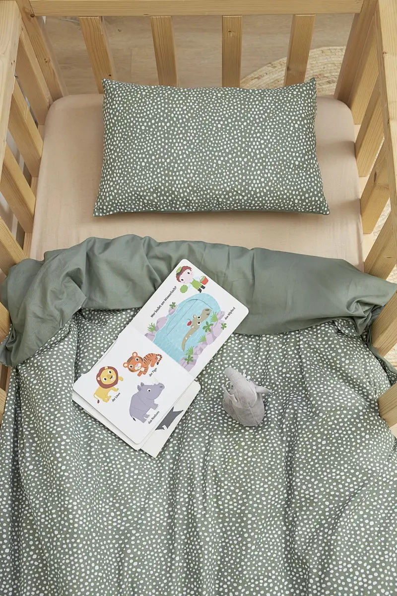 Meyco Baby Cheetah/Uni Dekbedovertrek Ledikant 100x135cm - Forest Green