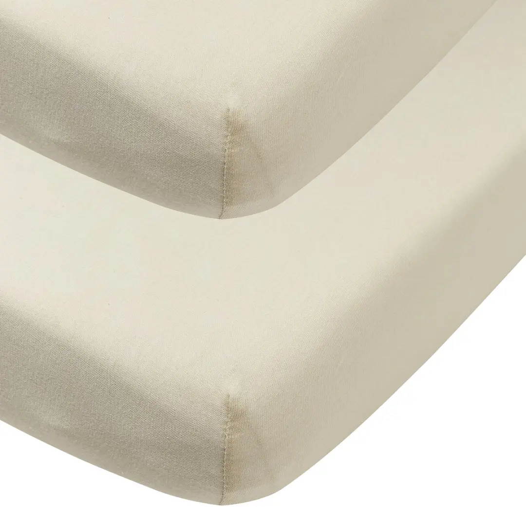 Meyco Baby Uni Hoeslaken Co-Sleeper - 2 Stuks 50x90cm - Soft Sand