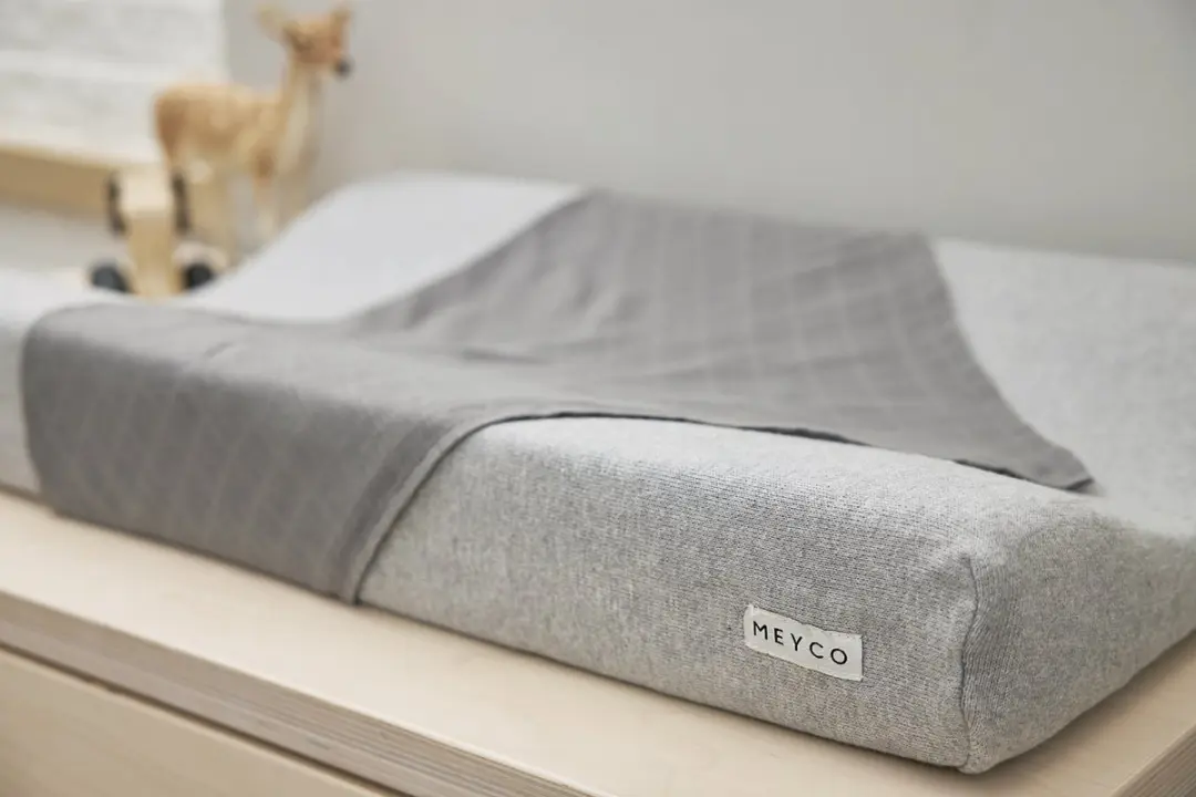 Meyco Baby Knit Basic Aankleedkussenhoes 50x70cm - Grijs