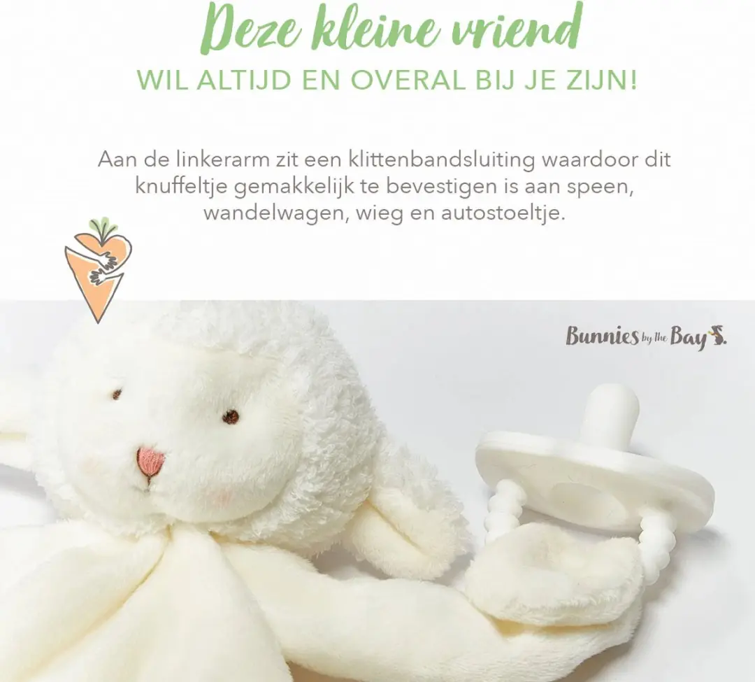 Bunnies By The Bay Knuffeldoekje Lammetje - 25cm - Wit