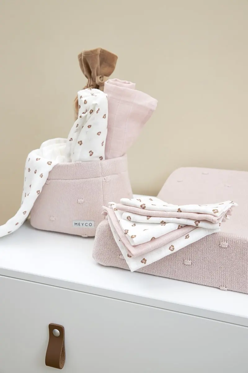 Meyco Baby Mini Panther Hydrofiele Doeken 3 Stuks - 70x70cm - Soft Pink