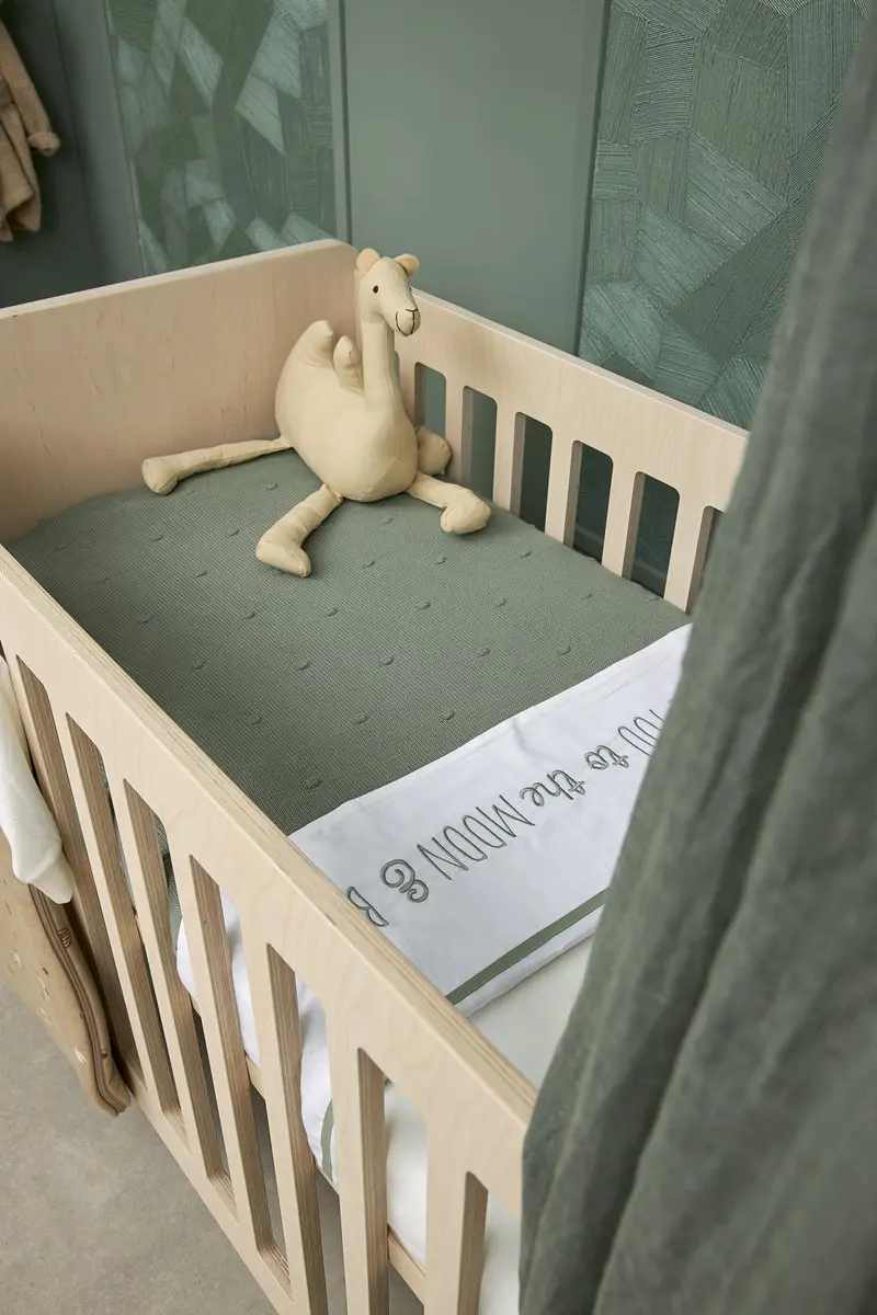Meyco Baby Mini Knots Ledikantdeken 100x150cm - 1.0 TOG - Forest Green