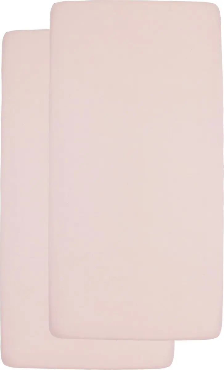 Meyco Baby Uni Hoeslaken Wieg - 2 Stuks Soft Pink 40x80/90cm