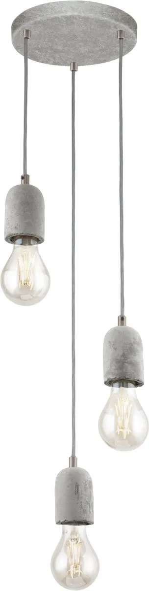 Eglo Silvares Hanglamp - 3 Lichtpunten Grijs
