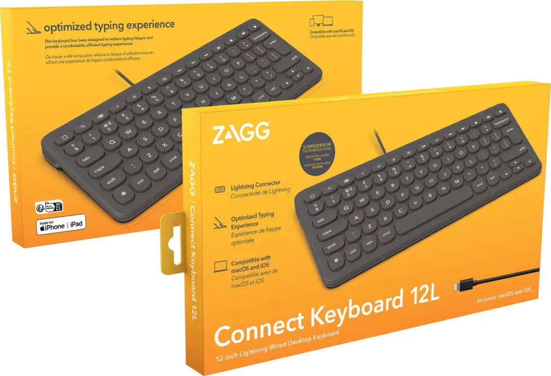ZAGG Connect Keyboard 12L Toetsenbord - Lightning - 12 Inch - Grijs