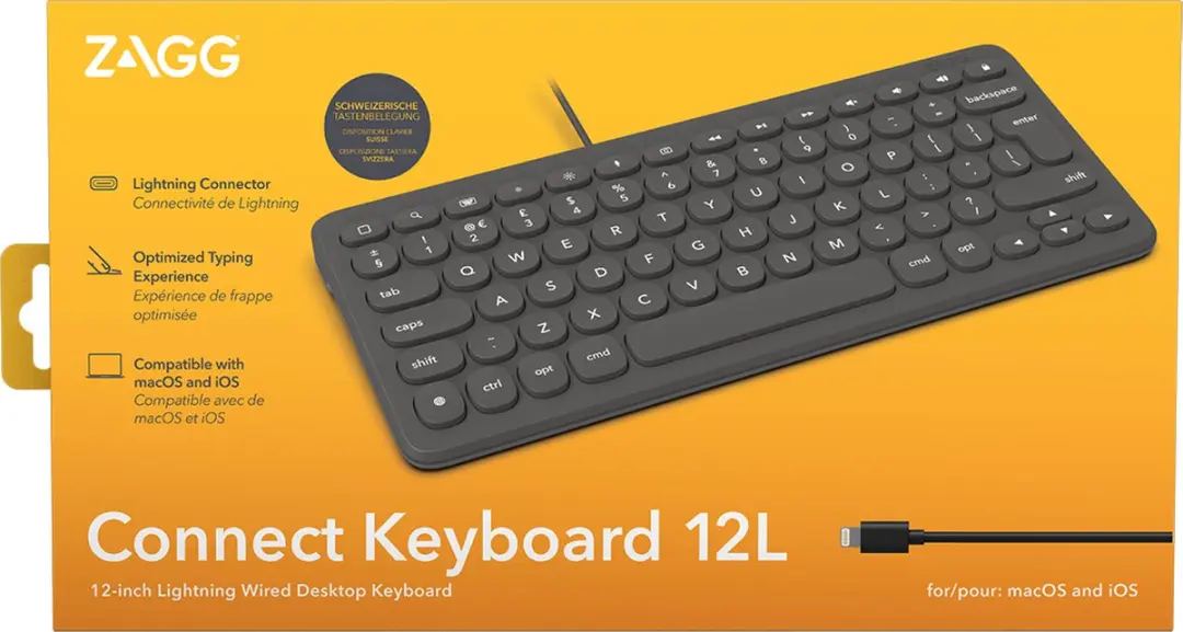 ZAGG Connect Keyboard 12L Toetsenbord - Lightning - 12 Inch - Grijs
