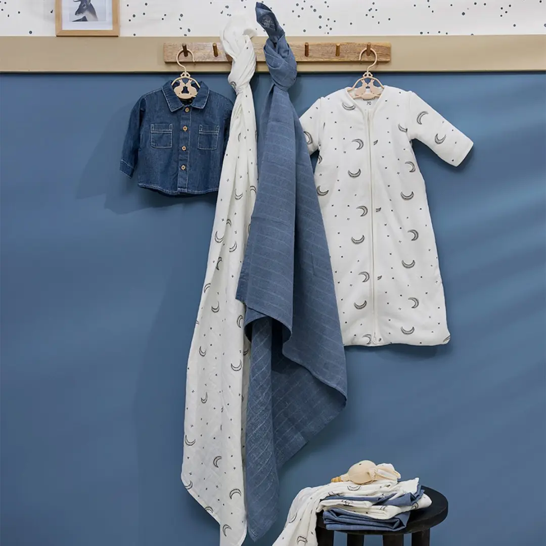 Meyco Baby Moon Waslappen Indigo - 3 Stuks