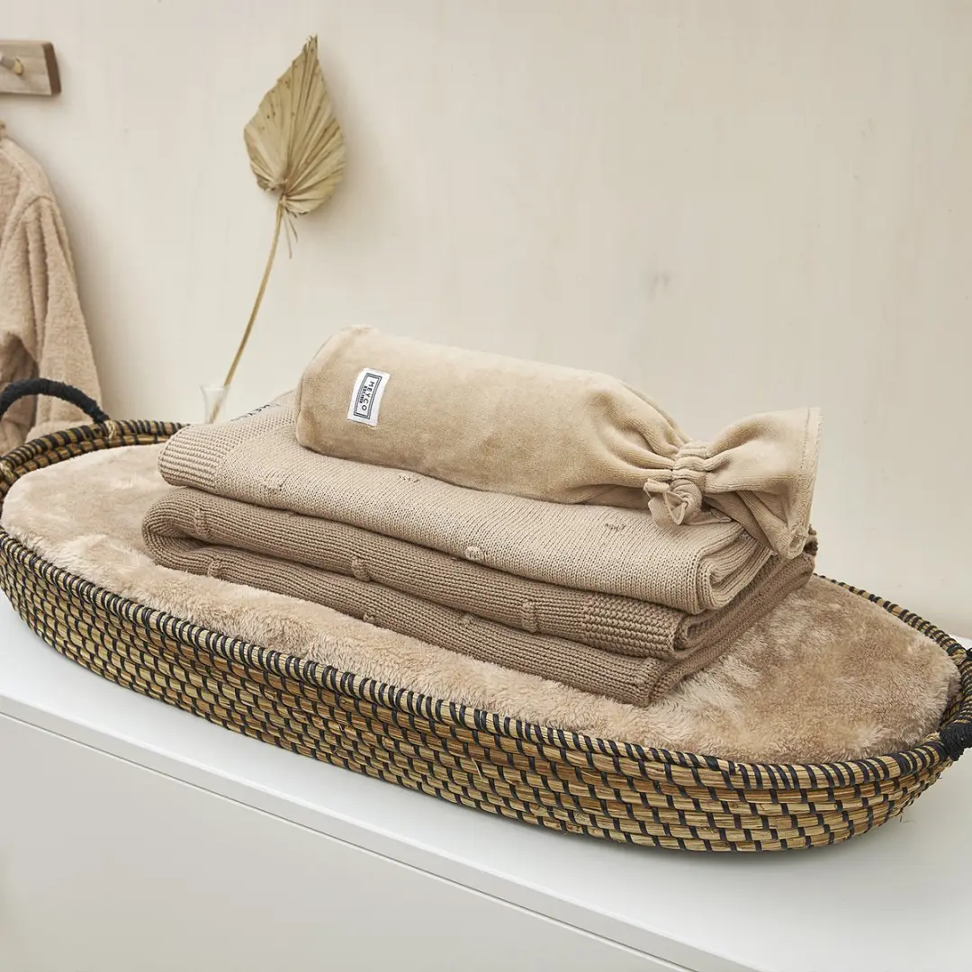 Meyco Baby Mini Knots Wiegdeken Sand 75x100cm 1.0 TOG - afbeelding 6 van 6