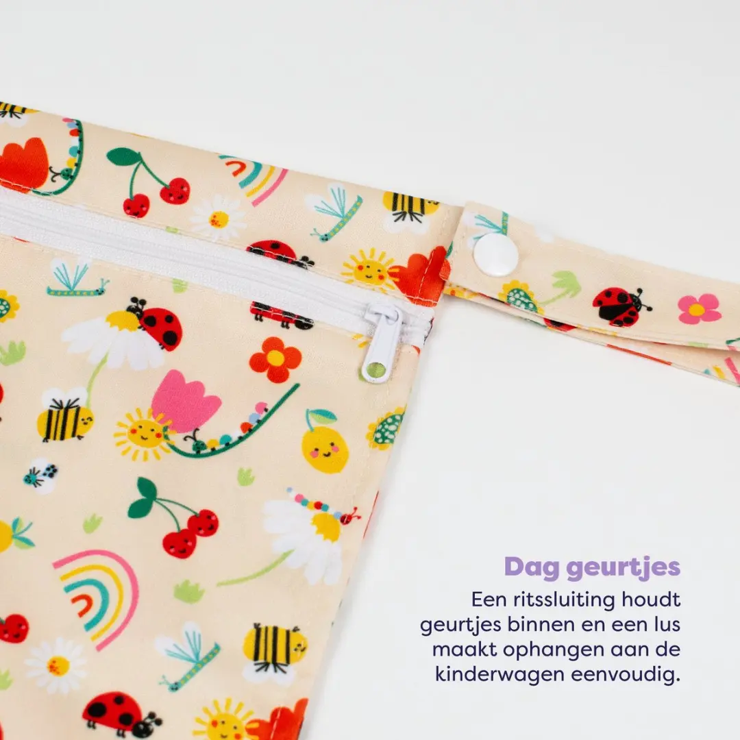 Bambino Mio Waterdichte Natte Tas Sunshine Friends - 3 Luiers