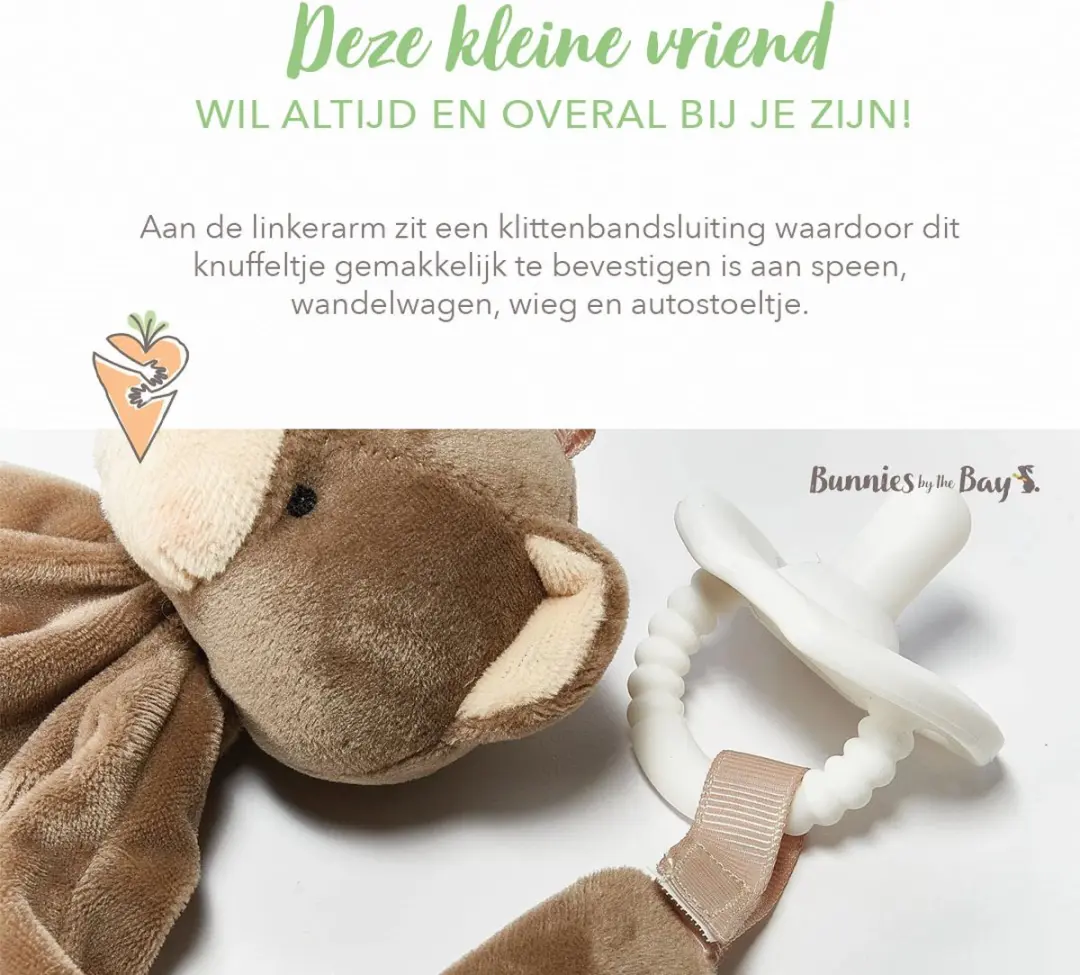 Bunnies By The Bay Knuffeldoekje Cubby de Beer - 25cm - Bruin
