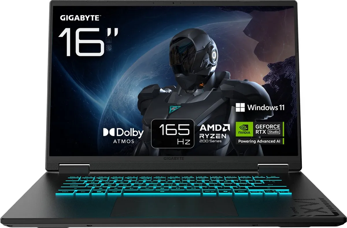GIGABYTE GAMING A16 3VHK3EE893SH - Gaming Laptop - 16 inch - RTX 5060 - Ryzen 7 - 16GB/512GB