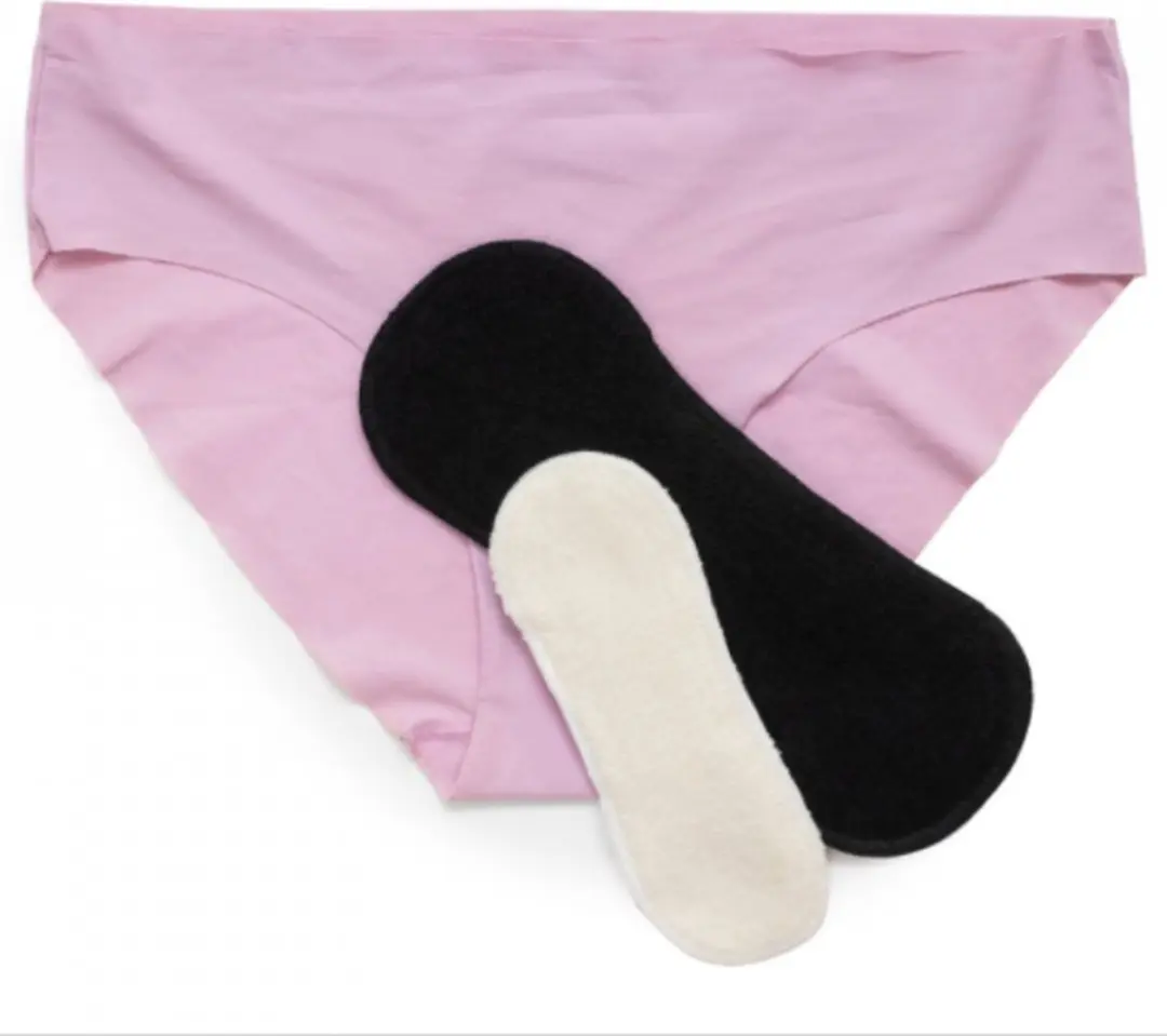Bamboolik Wasbaar Maandverband & Inlegkruisjes - 4 Stuks - Wit