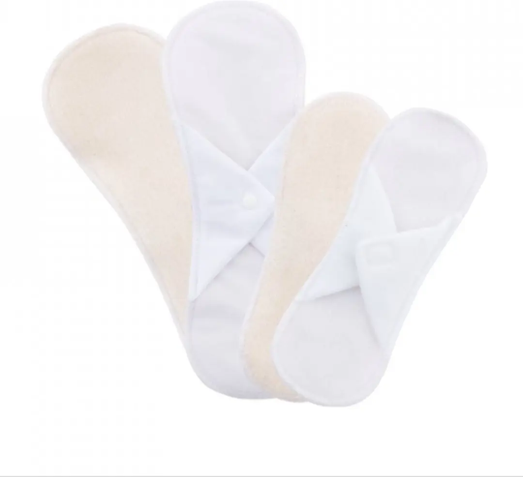 Bamboolik Wasbaar Maandverband & Inlegkruisjes - 4 Stuks - Wit