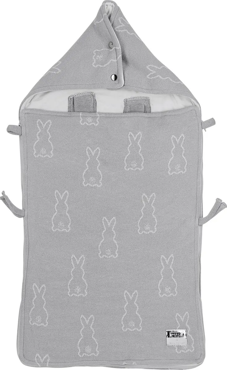 Meyco Baby X Mrs.Keizer Rabbit Voetenzak Silver 40x82cm