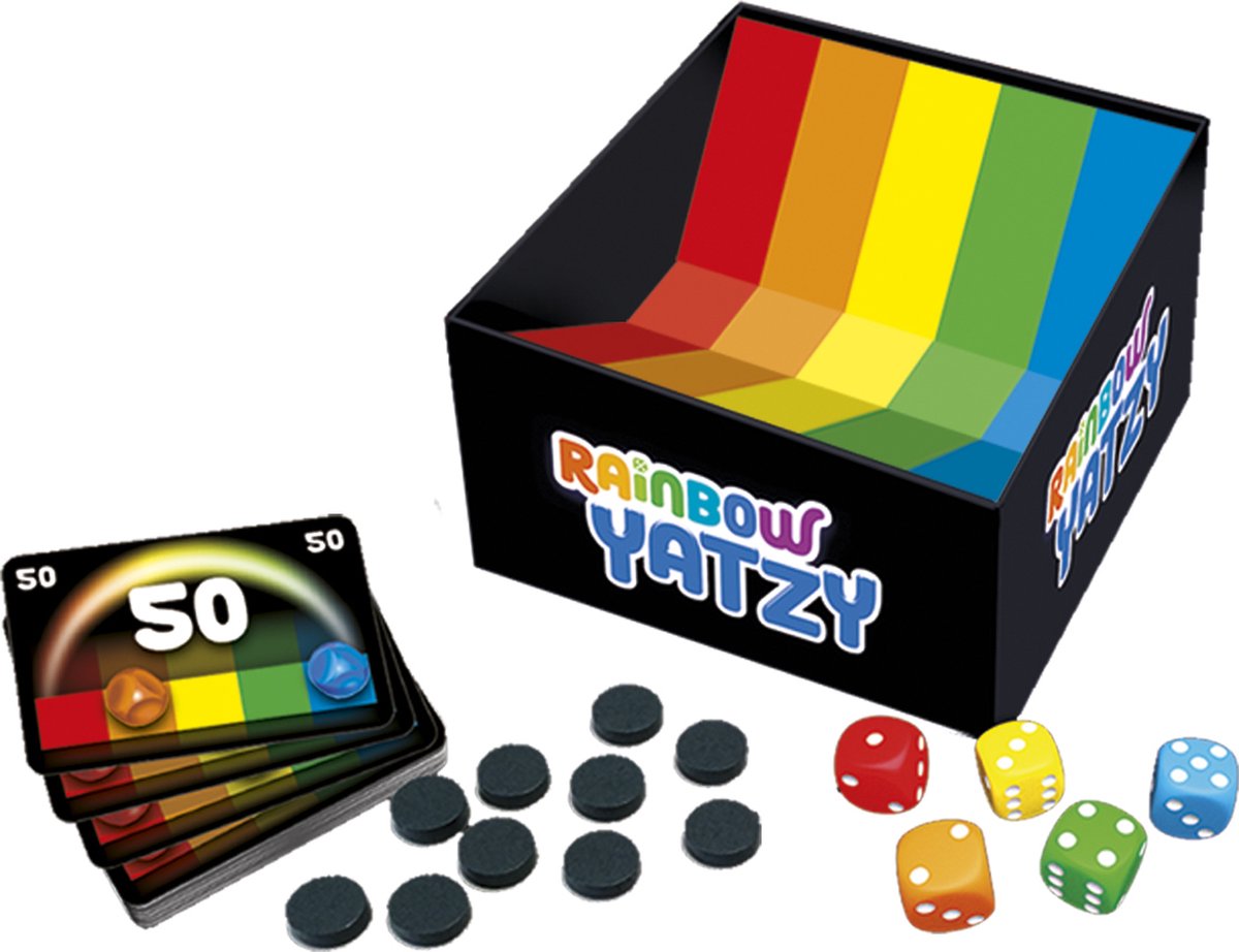 Tactic Rainbow Yatzy – Dobbelspel – Kleurrijk Familiespel – Met Regenbooginlay en QR Uitleg – Vanaf 6 Jaar – 2 of Meer Spelers