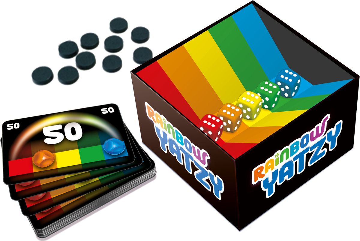 Tactic Rainbow Yatzy – Dobbelspel – Kleurrijk Familiespel – Met Regenbooginlay en QR Uitleg – Vanaf 6 Jaar – 2 of Meer Spelers