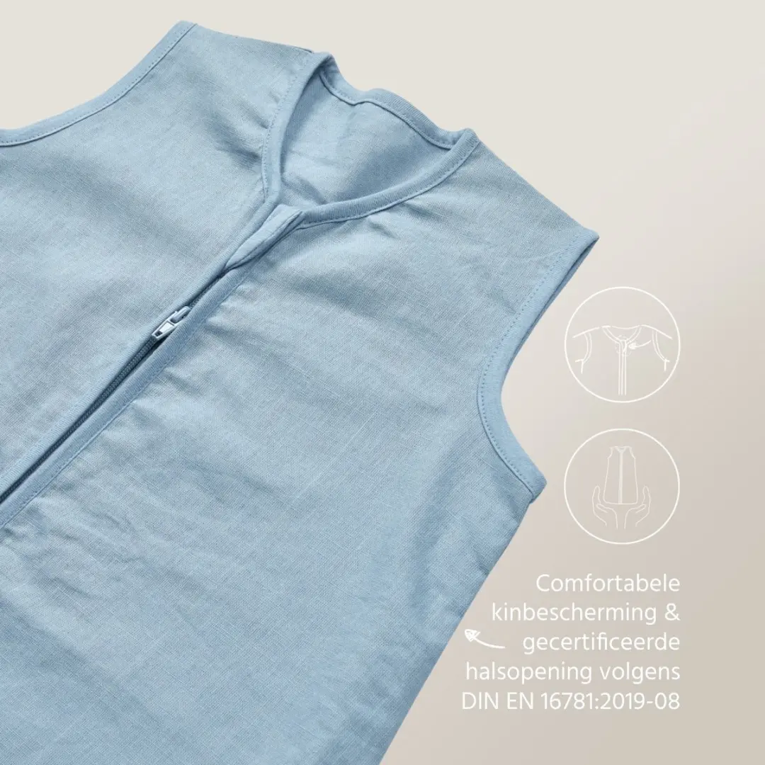 Meyco Baby Slaapzak Linnen - Jeans Blue 90cm 0.5 TOG