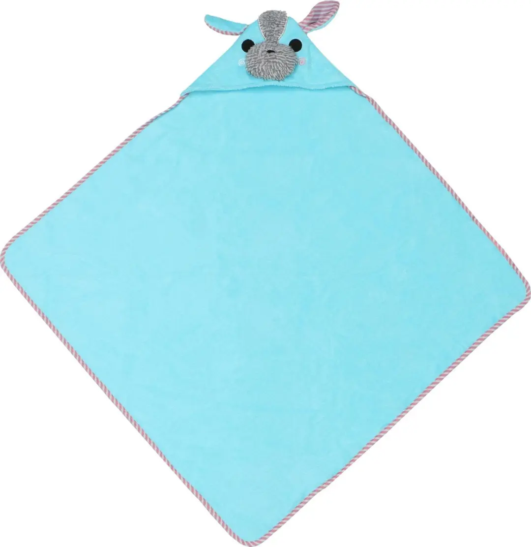 Zoocchini Baby Badcape Yoko the Yorkie - 75x75cm - Blauw