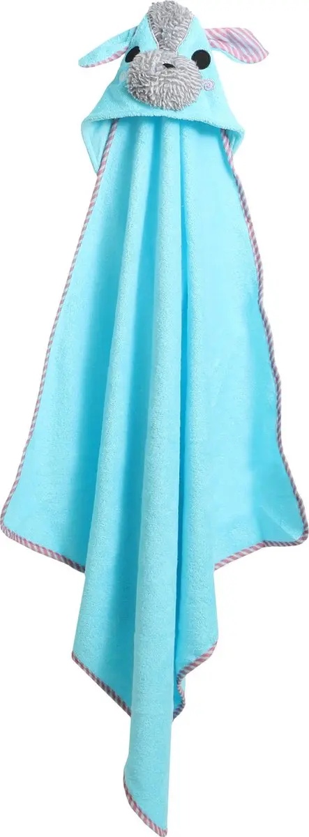 Zoocchini Baby Badcape Yoko the Yorkie - 75x75cm - Blauw