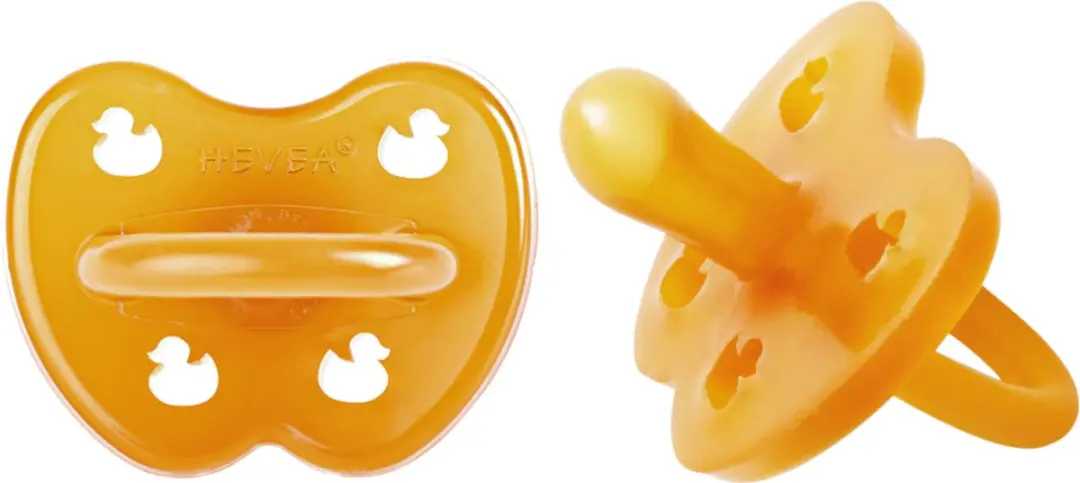 Hevea Two-Pack Symmetrische Speen 6-18 Maanden - Geel