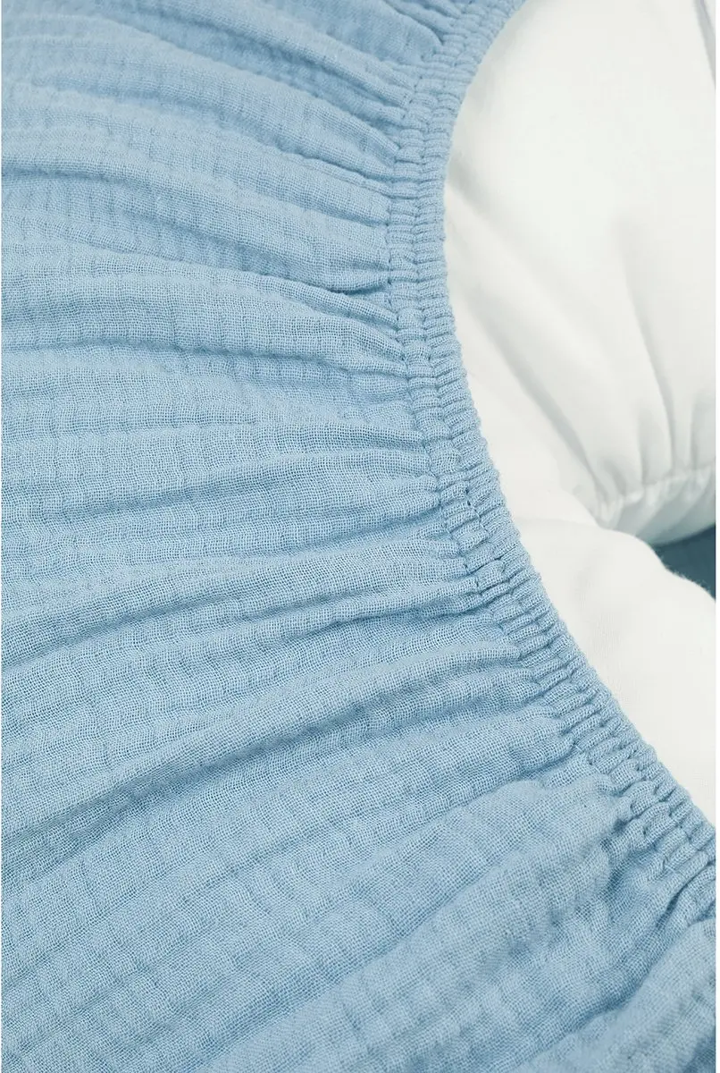 Meyco Baby Uni Relaxhoes Voedingskussen - Hydrofiel - Jeans Blue - afbeelding 6 van 6