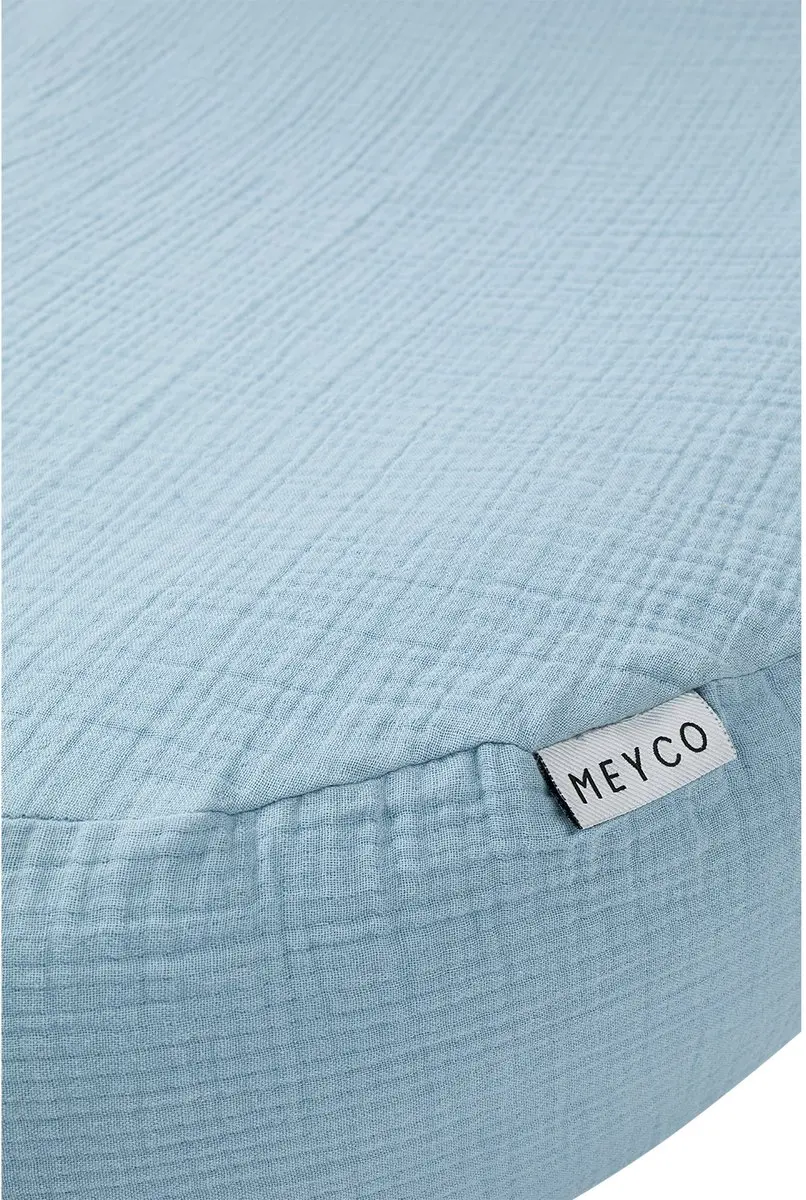 Meyco Baby Uni Relaxhoes Voedingskussen - Hydrofiel - Jeans Blue