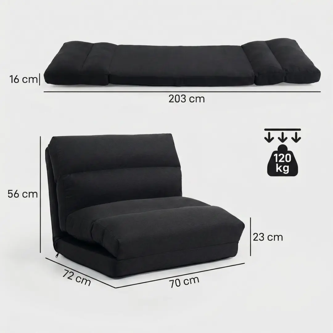 Homcom Vloerstoel - 70x72x56cm Zwart
