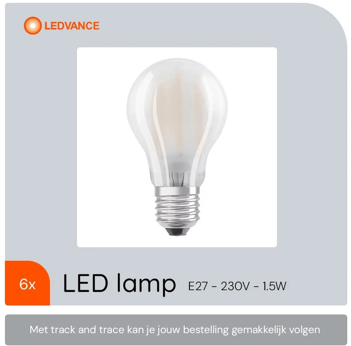 LEDVANCE Classic A60 E27 LED Lamp 1.5W 136lm - 6 Stuks