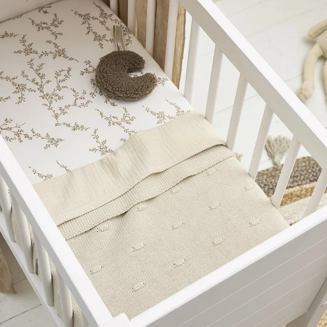 Meyco Baby Branches Hoeslaken Wieg - 40x80/90cm Sand - afbeelding 6 van 6