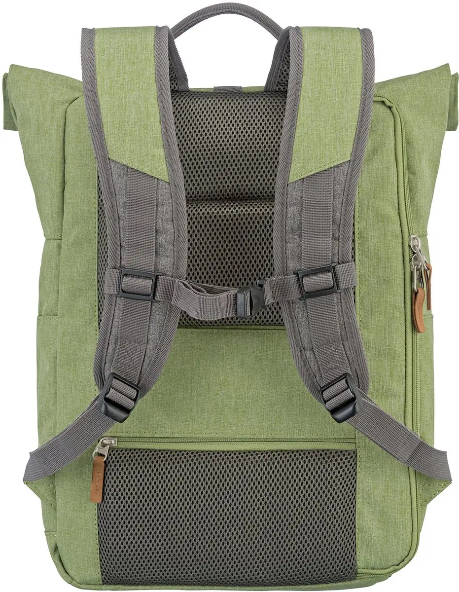 Travelite Basics Rollup Backpack 15,6" - Green/Grey