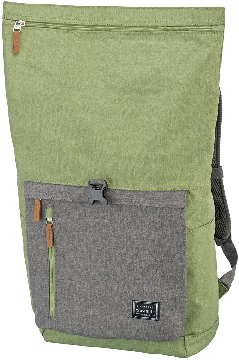 Travelite Basics Rollup Backpack 15,6" - Green/Grey