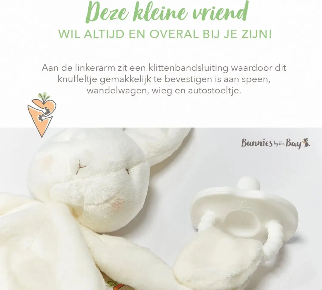 Bunnies By The Bay Knuffeldoekje Konijn - 25cm Wit