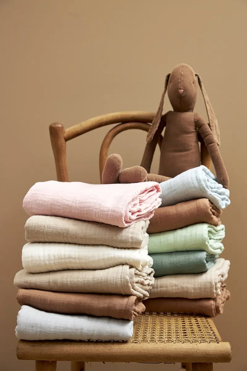 Meyco Baby Uni Swaddle 2-pack - 120x120cm - Light Grey/Sand