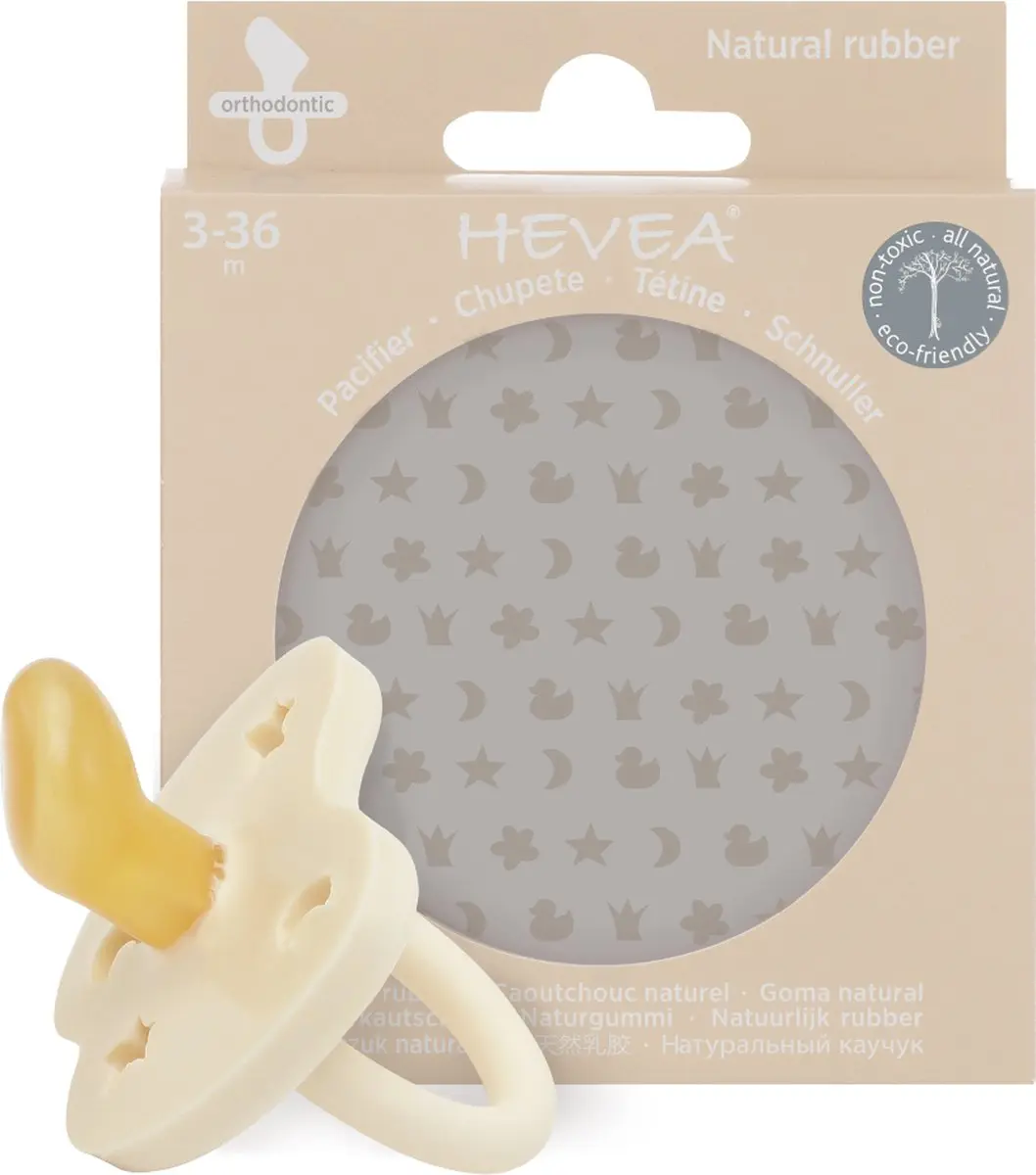 Hevea Orthodontische Fopspeen Milky White - 3-36 Mnd