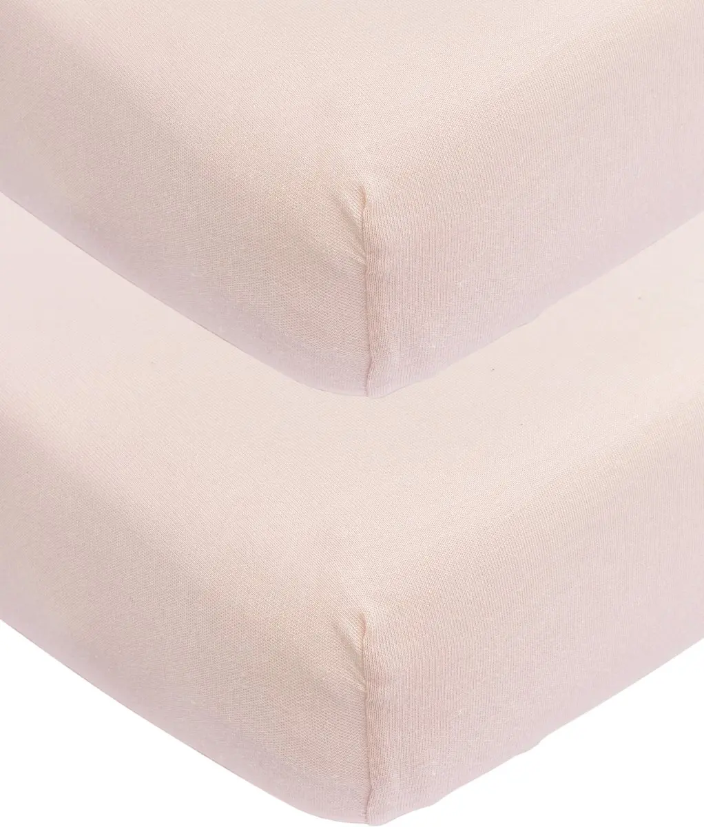 Meyco Baby Uni Hoeslaken Juniorbed - 2 Stuks Soft Pink 70x140/150cm