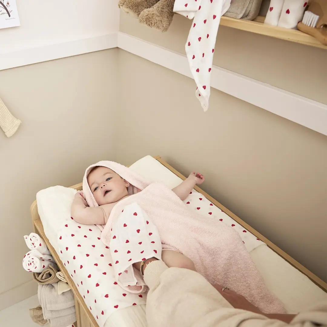 Meyco Baby Sweet Heart Hydrofiel Doek - 2 Stuks - 120x120cm - Rood