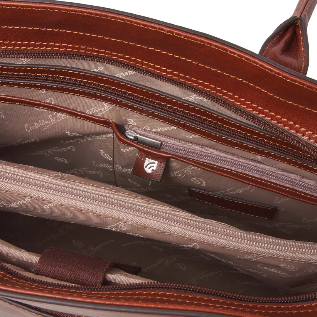 Castelijn & Beerens Gaucho Ellen Schoudertas 15,6" RFID - Cognac