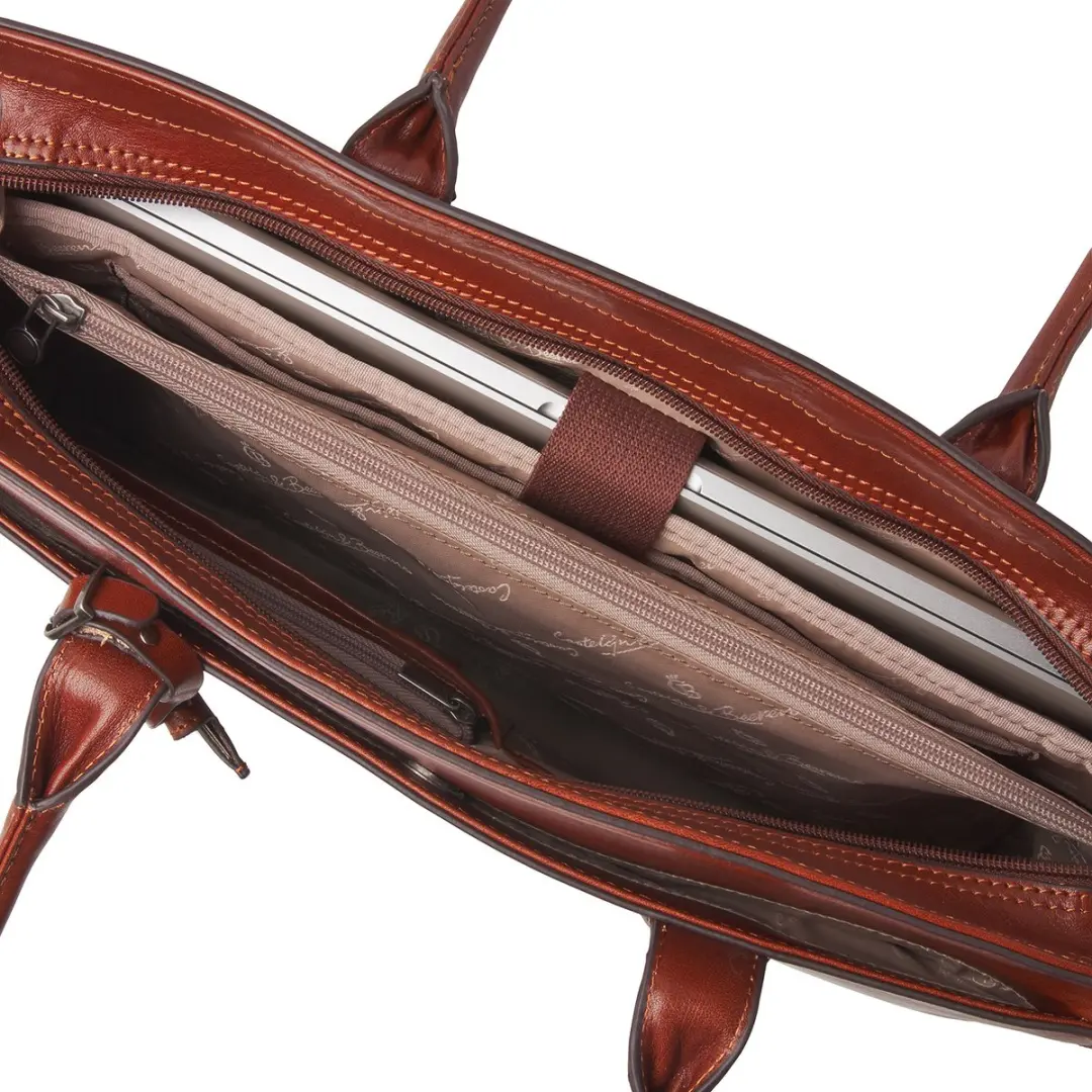 Castelijn & Beerens Gaucho Ellen Schoudertas 15,6" RFID - Cognac