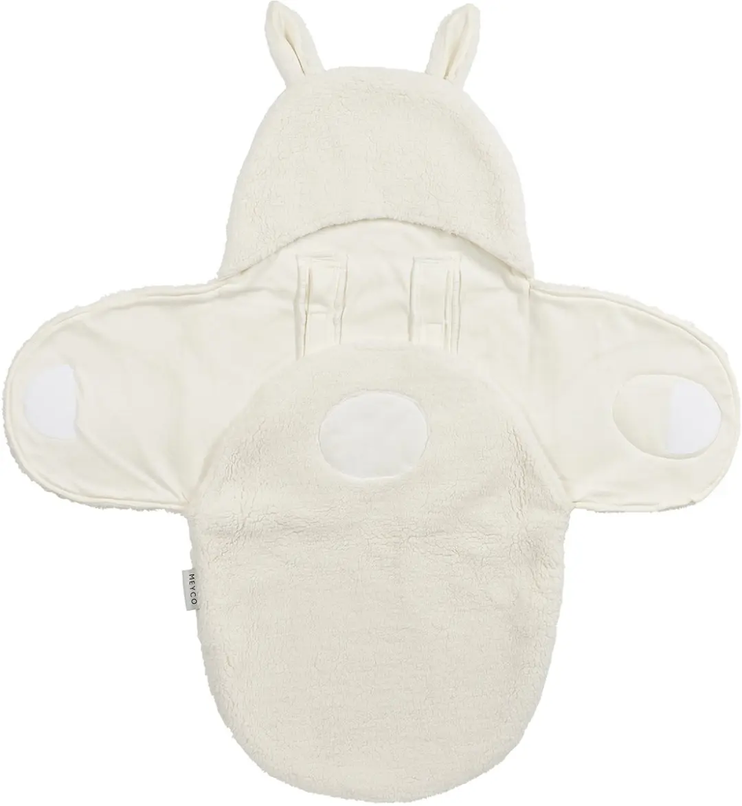 Meyco Baby Rabbit Wikkeldeken Teddy Natural 100x100cm