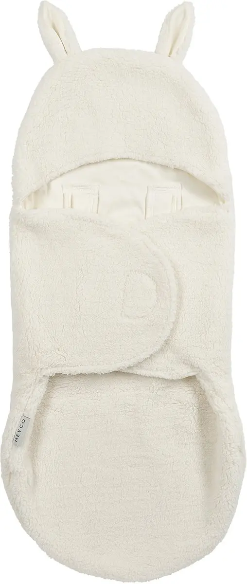 Meyco Baby Rabbit Wikkeldeken Teddy Natural 100x100cm