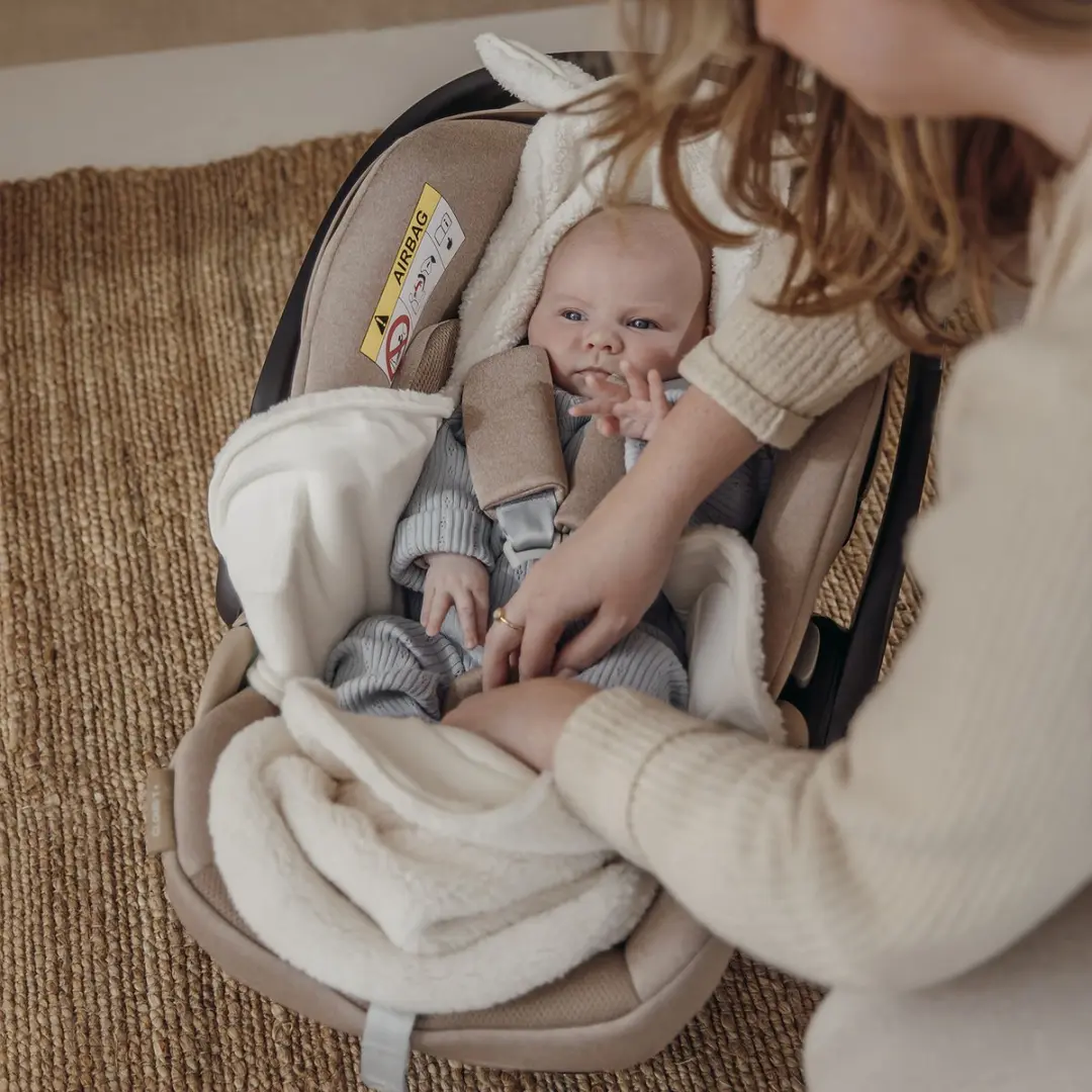 Meyco Baby Rabbit Wikkeldeken Teddy Natural 100x100cm