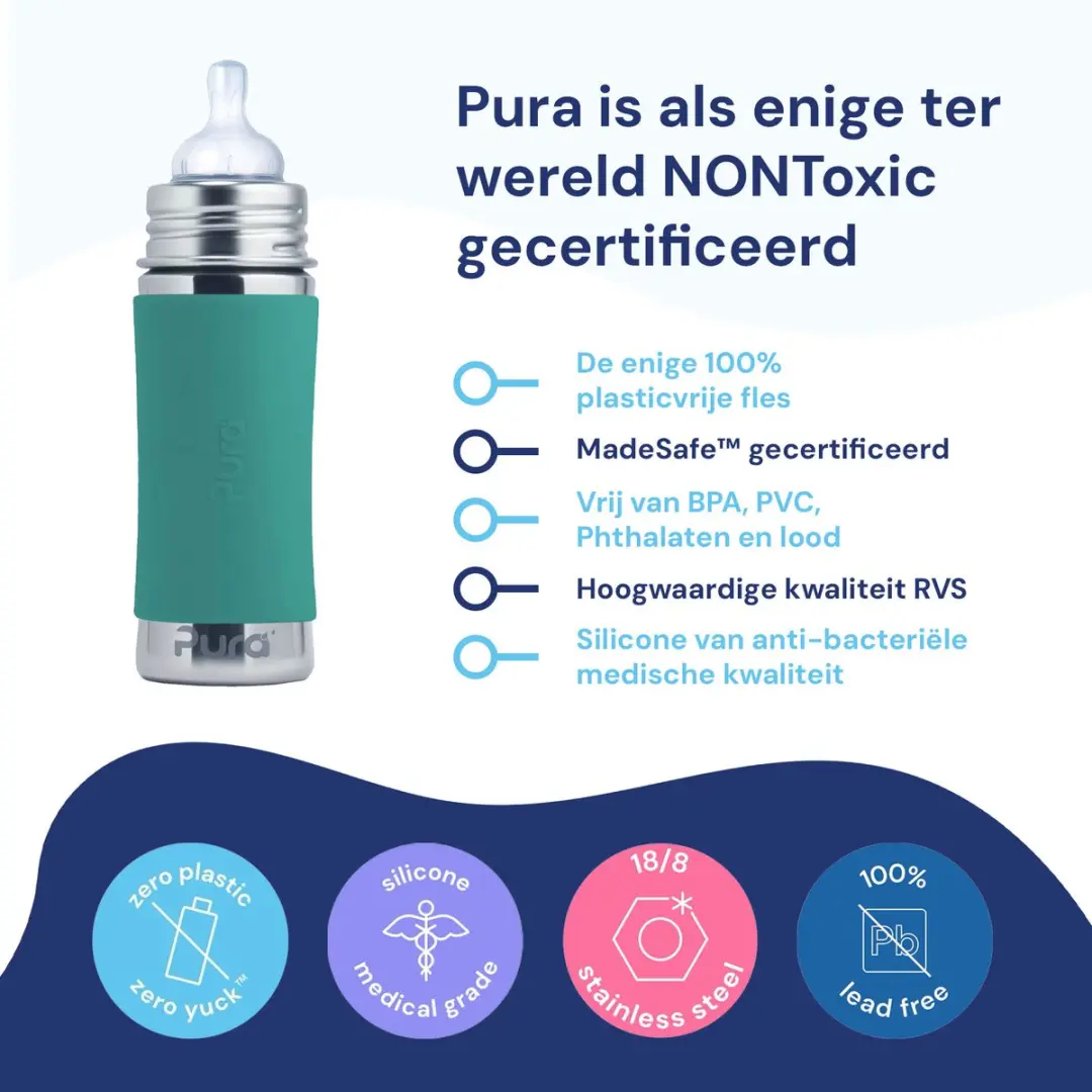 Pura Speenfles 325ml - Plasticvrij - Mint
